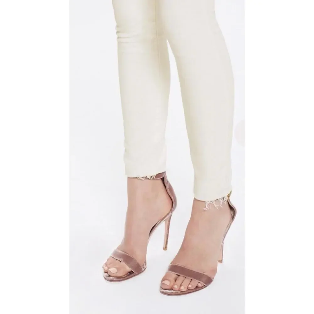 Mother High Wasted Looker Ankle Fray Whipping the Cream size 30
